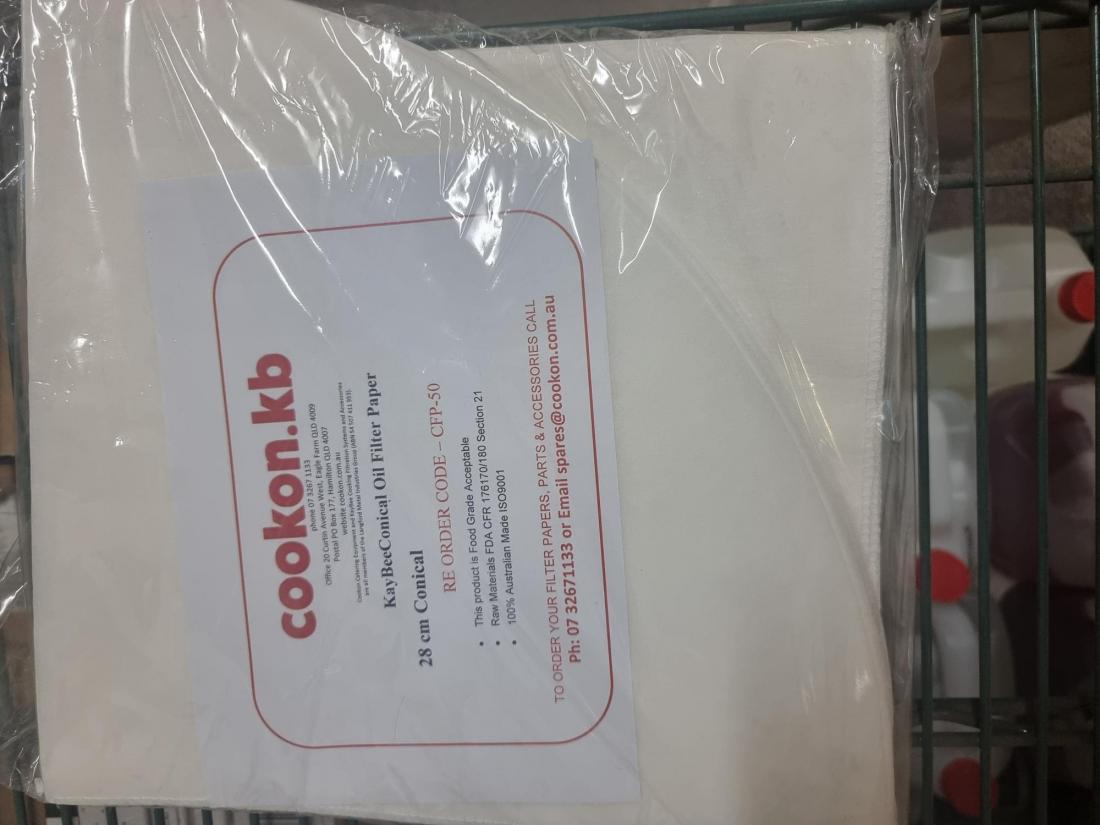 CPF-50 Filters Conical 28cm 50 per packet for Kaybee Oil Filter Machines