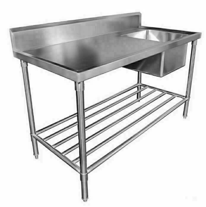 MixRite Stianless Steel Sink Bench Bowl LHS 2400x700x900 with Splashback