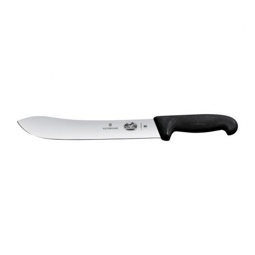 Victorinox Butchers Knife, 25cm Wide Tip Blade, Fibrox - Black 5.7403.25