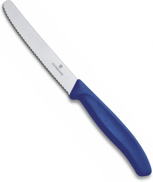 Vic Steak-Tomato Knife 11cm Round Tip Wavy Edge Blue 6.7832