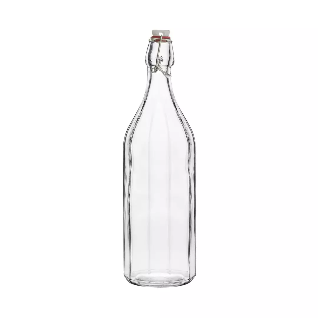 GLASS BOTTLE-PANELLED | ROUND | 1 0lt