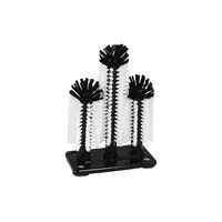 TRIPLE GLASS BRUSH-W|SUCTION CUPS | TALL CENTRE BRUSH