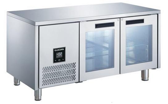 Glacian 2 Glass Door underbar refrigerator 660mm deep glass doors