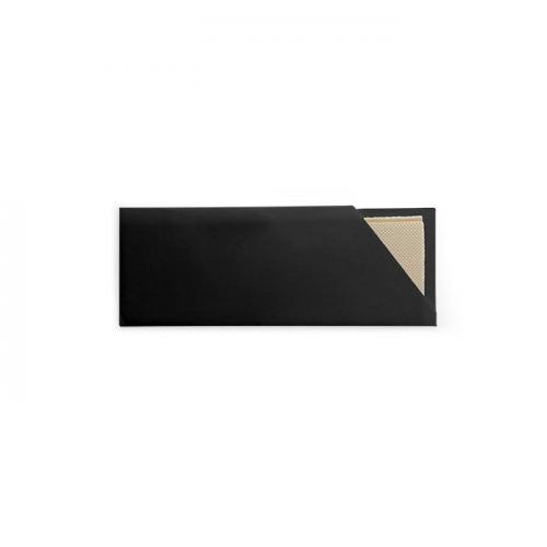 Black Cutlery Pouch with  Bamboo Napkin carton of 1000
