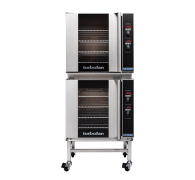 Turbofan - Full Size Tray Digital Electric Convection Ovens Double Stacked With Castor Base Stand