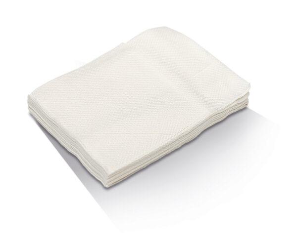 White 2 ply quilted dinner napkin - 1|8 GT fold Sleeve of 100
