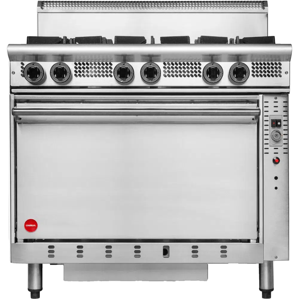 Cookon 6 Burner With Gas Static Oven LPG or NG. Please specify when ordering