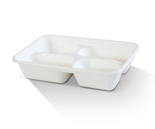 4 Compartment Sugarcane tray 300pc|ctn