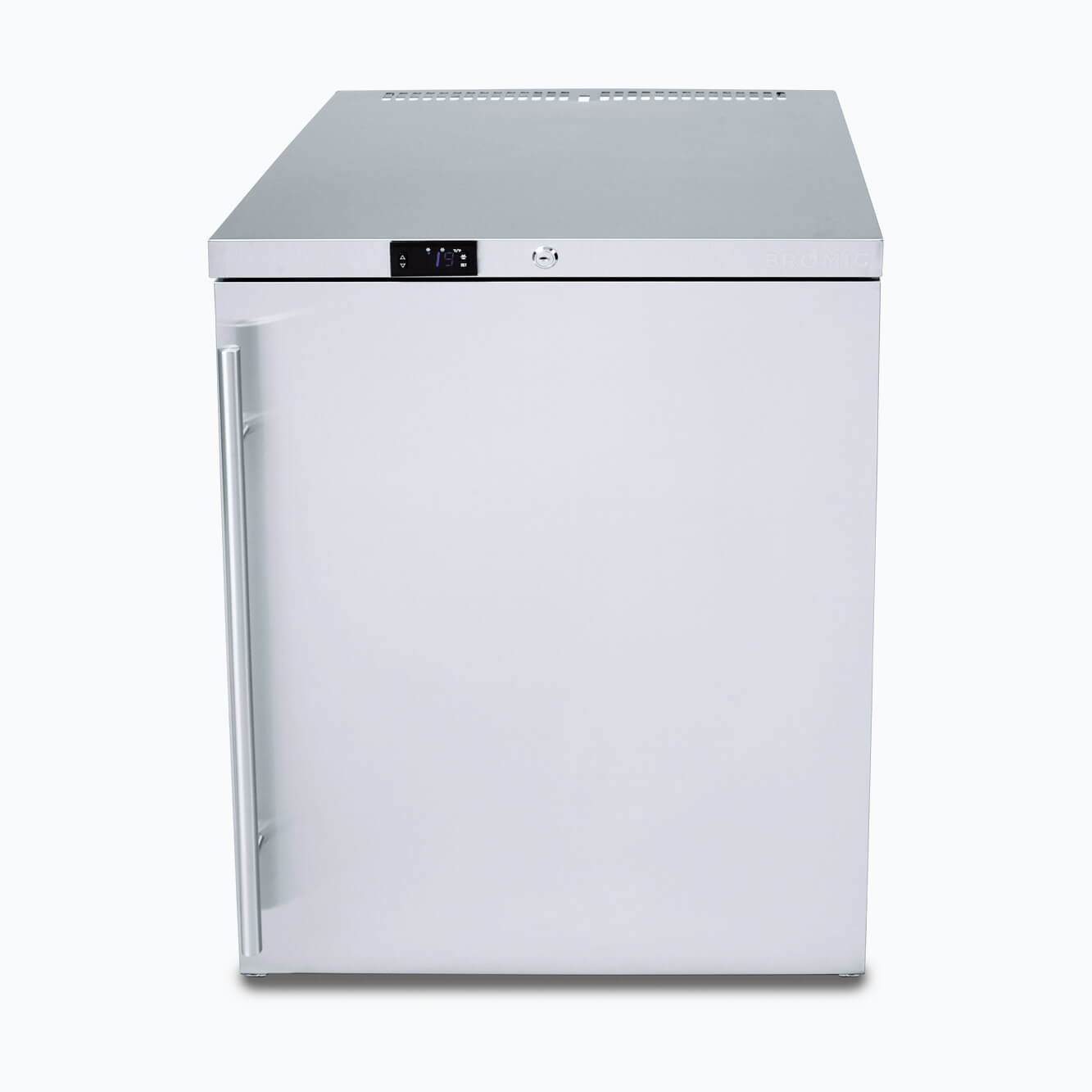 Bromic 1 door underbench freezer solid door 598w x 643 d x 824h