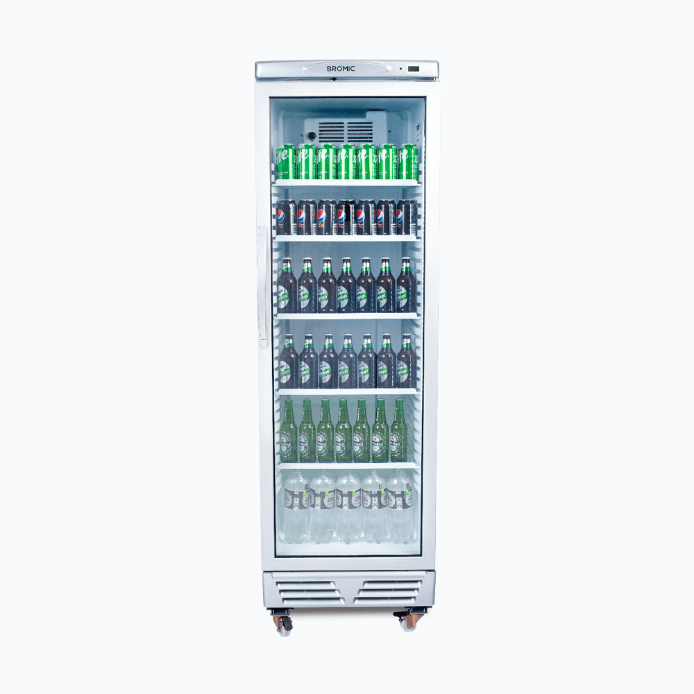 Bromic Flat Glass Door 372L LED Display Fridge