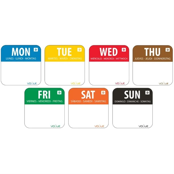 Vogue Dissolvable Food Rotation Label Kit 20mm