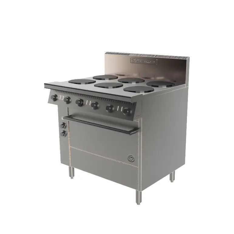 Golstein 915mm Range 6 x Burners with Static Ocen Electric