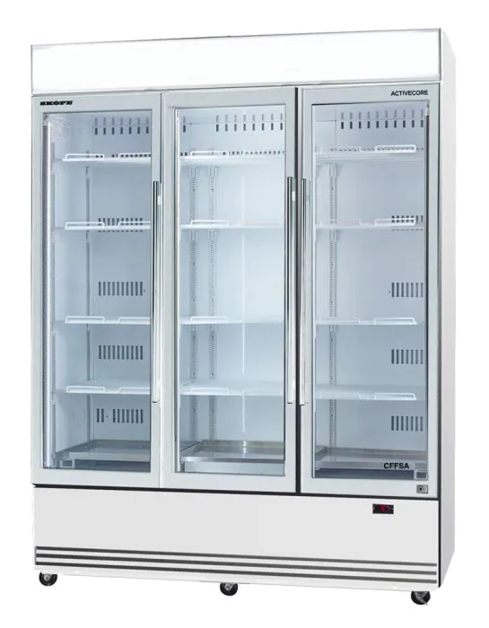 Skope ActiveCore Upright 3 door Display Fridge 1497L - White