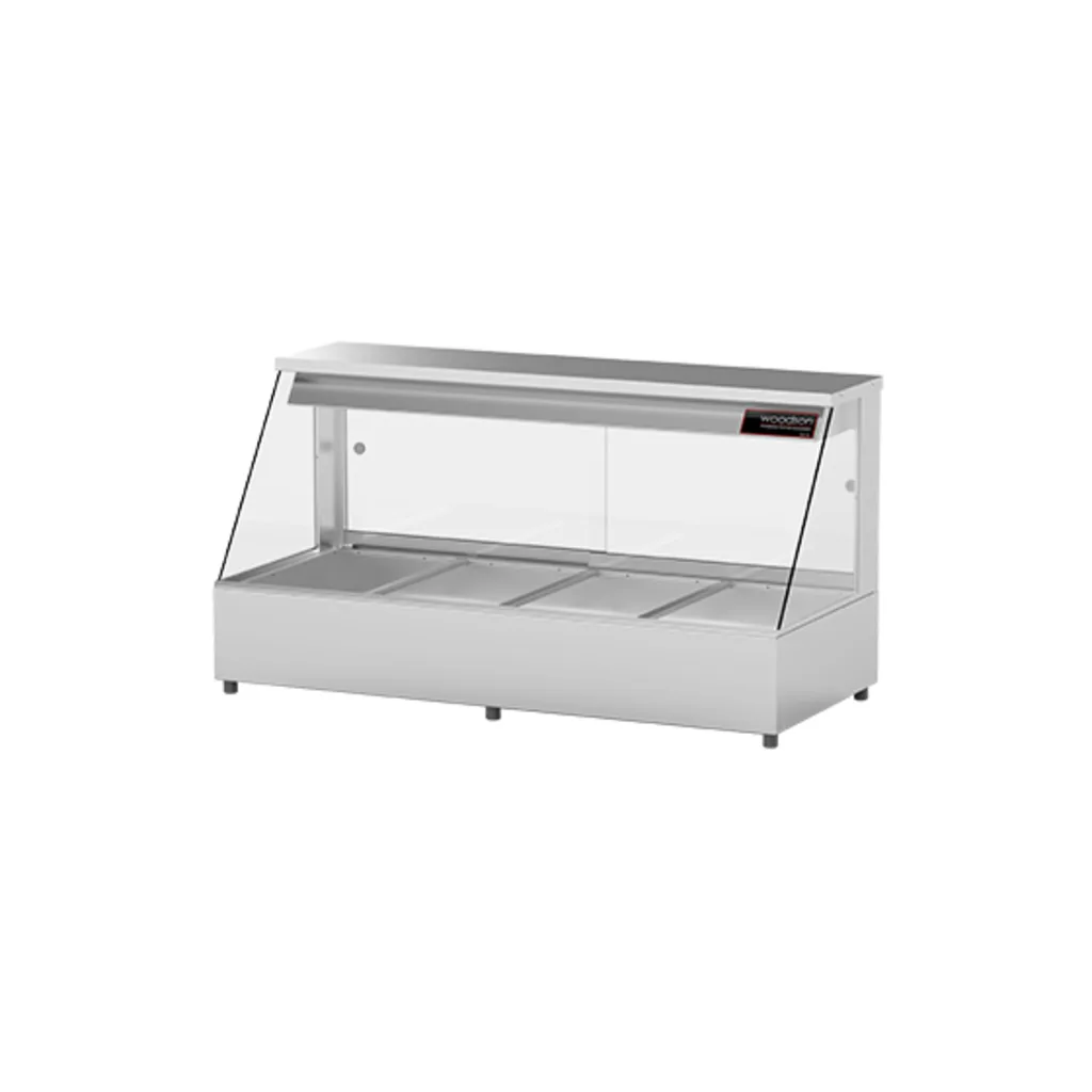 Woodson Hot Food Display 4 Bay Straight Glass no pans